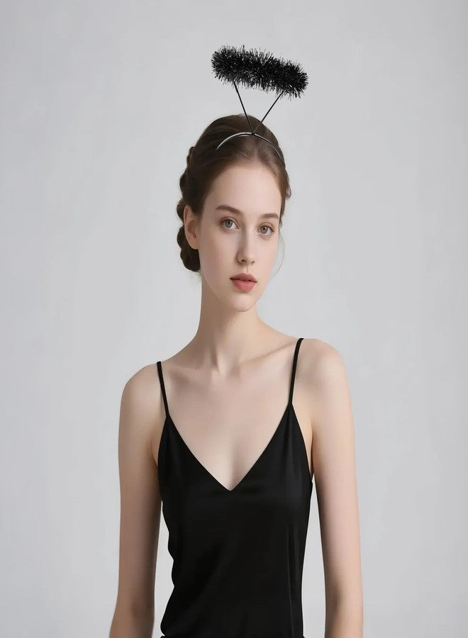 MehelloFeather Feather Headband for Women Feather Fascinator Headband Cocktail Wedding Party, Black - Image 5